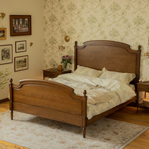 North American town American countryside solid wood bed Home retro furniture 1 5 oak beds 1 8 m master bedroom with double bed