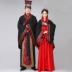 Kiểu Trung Quốc Trung Quốc Han đám cưới váy gió của Trung Quốc vài chiếc váy cưới dressred đỏ cổ váy kẻ bắt nạt cũ gió chàng trai trẻ được cải thiện chiếc váy cưới 