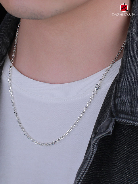 Taro Washimi plain thin angle chain 3.2mm thick 925 sterling silver men's and women's necklace