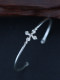 Dazhuo handmade s925 sterling silver cross vajra retro bracelet men's and women's trendy unique thin open bracelet old