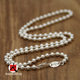 Large round bead chain necklace s925 sterling silver men and women couple plain chain single chain silver beads with chain bead chain without pendant