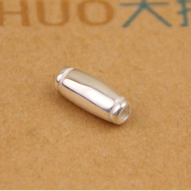 Larry Smith Tube Beads Tube Beads Solid Silver Beads 925 Sterling Silver DIY Necklace Accessories Handmade Silver Jewelry