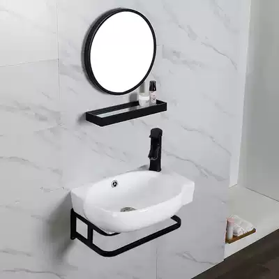Small apartment wall-mounted simple washbasin Single sink powder room Household mini washbasin washbasin cabinet washbasin