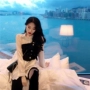 Phiên bản Hàn Quốc của chic khâu ống top eo giả áo hai dây nữ mùa thu mới thời trang khí chất áo dài tay áo sơ mi giấu quần