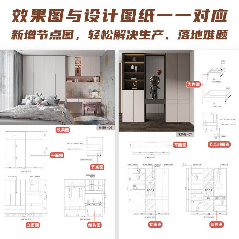 2023全屋定制柜体设计秘籍,9大空间布局+200+样式+1100张CAD原图,你值得拥有吗?-家居装修书籍-淘宝好物网