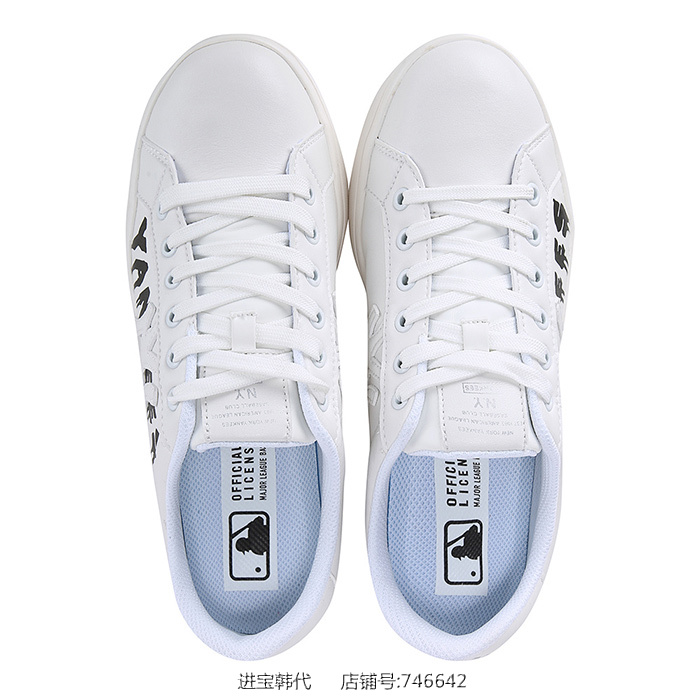 Jinbao Han Dynasty MLB bóng chày giày đích thực trắng NY nam giới và phụ nữ giày thể thao giày thời trang Hàn Quốc 32SHSA giày bitis nữ