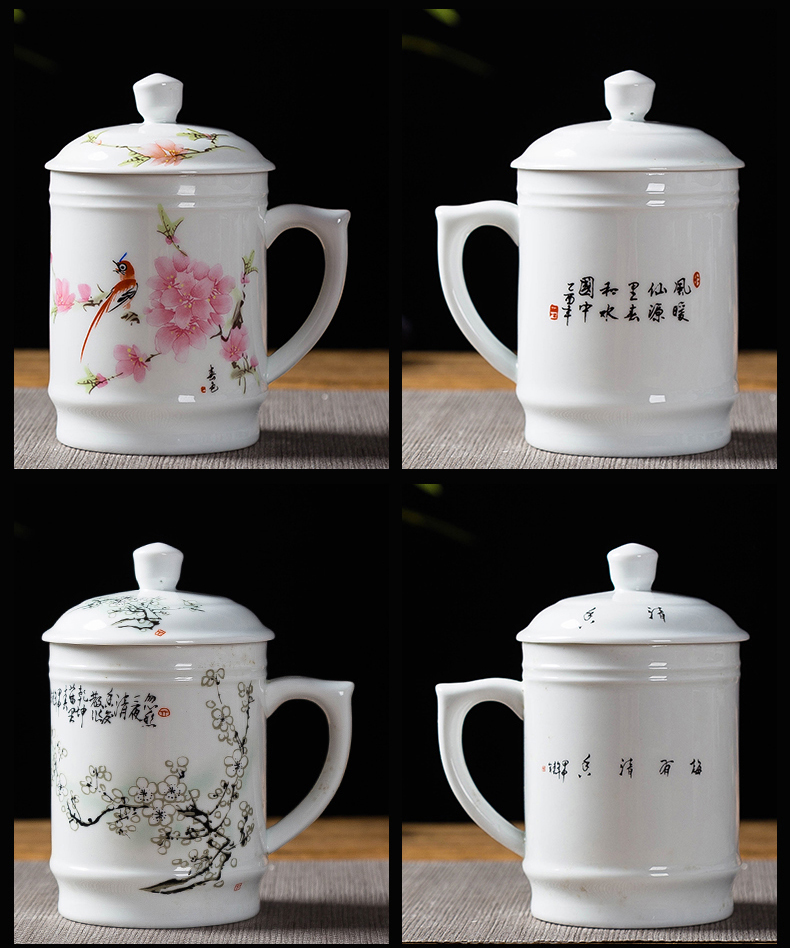 Jingdezhen ceramic cups with cover keller supersize cup home office personal of blue and white porcelain cup