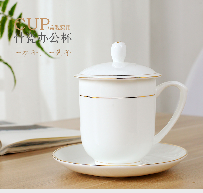 Jingdezhen ceramic cups with cover office conference room suit 400 ml cups up phnom penh only 10 ipads China cups