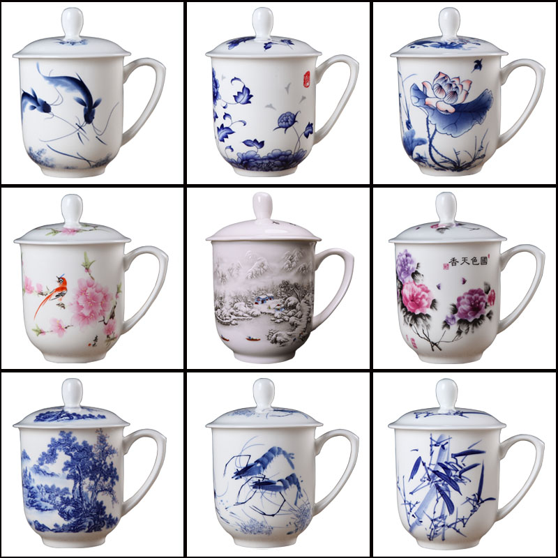 The Clean up ceramic cup with cover of jingdezhen ceramic ipads China tea cups water cup office cup and cup can be customized