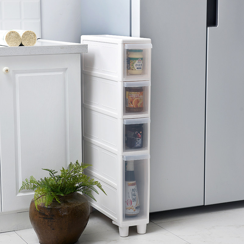 14cm nip containing floor stand floor bathroom slit shelve plastic multilayer storage cabinet kitchen fridge finishing rack