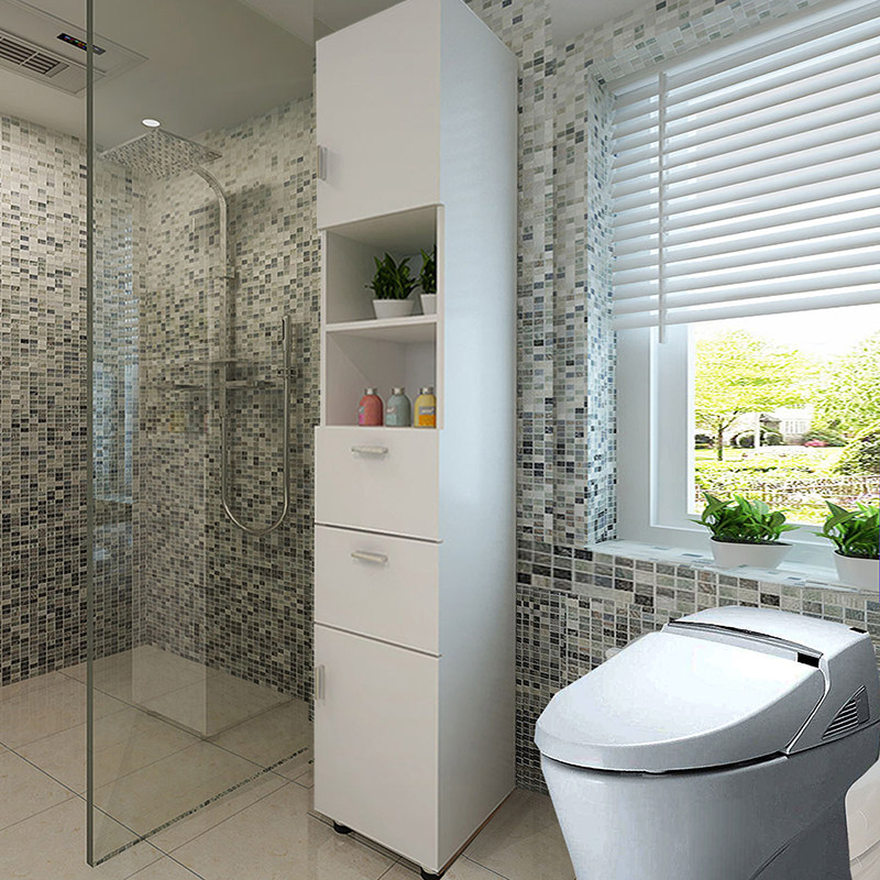 Simple bathroom toilet side cabinet side cabinet toilet storage cabinet narrow cabinet gap waterproof floor cabinet storage locker