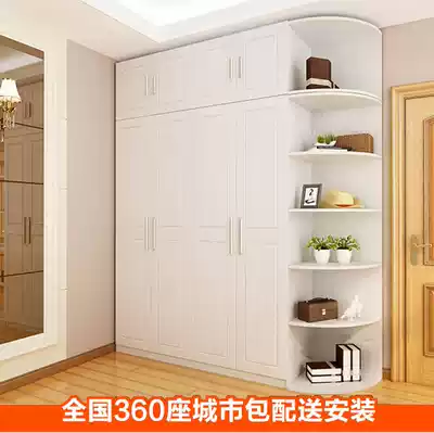 Modern simple large wardrobe double two three four five six door wardrobe with corner combination bedroom economy whole wardrobe