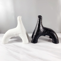 Modern simple white old old style dinosaur sculpture ornaments abstract creative soft decoration model room study