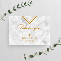 Custom Wedding Wedding Thank You Card Grey Marble Process Card Hand-painted Wishing Blessing for Sheka Birthday Return