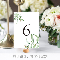 Customized wedding birthday card Mori hipster table seat number party wedding table card seat table card Full Moon