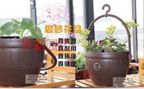 *IRIS HANGING POT BARREL HANGING pot No 7 IRIS hanging pot hanging orchid hanging blue brown