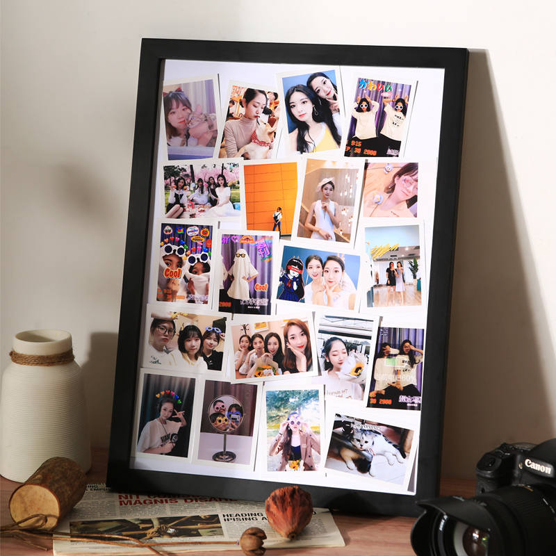 Valentine's Day DIY Large Photo Frame Wall Hanging for Best Friends, Qixi Couple Handmade Memory Album, Polaroid Photo Album Framing