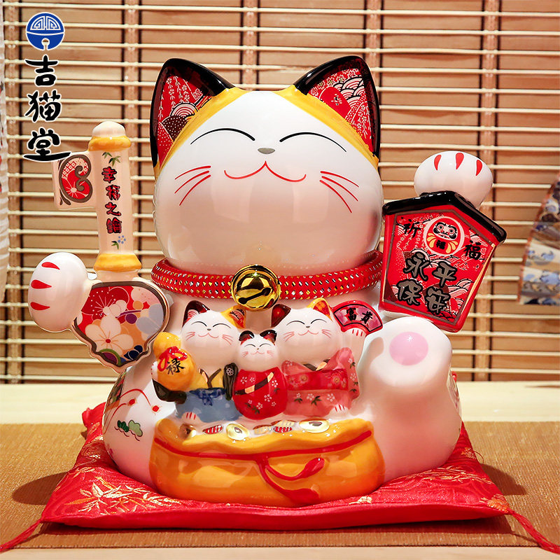 Guiqiao Hangluo Cat home furnishing parts home Ping An Living Room decorated Joe relocated large ceramic deposit cans