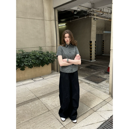 UNRETRO Ретро короткая приталенная рубашка, в американском стиле, подходит для подростков