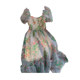 Super fairy floral dress female French high-end sense romantic retro puff sleeve waist organza tutu skirt