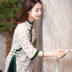 Như nếu người Trung Quốc gió gió cải thiện sườn xám áo khoác trà phù hợp với nghệ thuật thiền quần áo tấm gió cổ khóa mùa xuân hè Tang chiếc váy cô gái 