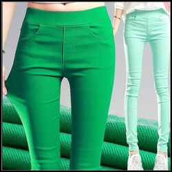 Candy color leggings for women's outerwear thin spring and autumn fashionable versatile high-waisted butt-lifting colorful elastic pencil pants for small feet