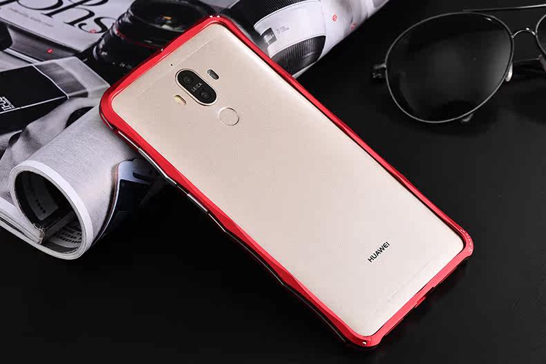 iMatch Slim Light Aluminum Metal Shockproof Bumper Case with Kickstand for Huawei Mate 9