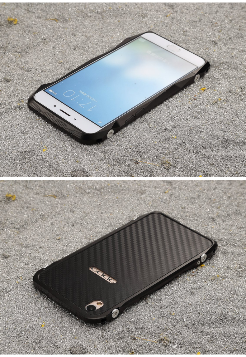 iy Batmobile Sports Cars Aluminum Metal Bumper Carbon Fiber Back Cover Case for OPPO R9 Plus & OPPO R9