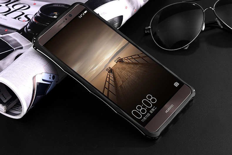 iMatch Slim Light Aluminum Metal Shockproof Bumper Case with Kickstand for Huawei Mate 9