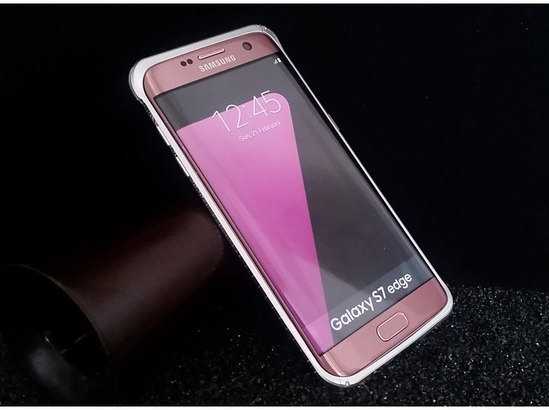 iMatch Slim Light Aluminum Metal Shockproof Bumper with Kickstand for Samsung Galaxy S7 Edge G9350 & S7 G9300