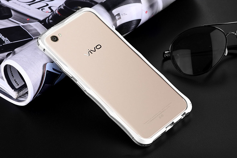 iMatch Slim Light Aluminum Metal Shockproof Bumper with Kickstand for vivo X9