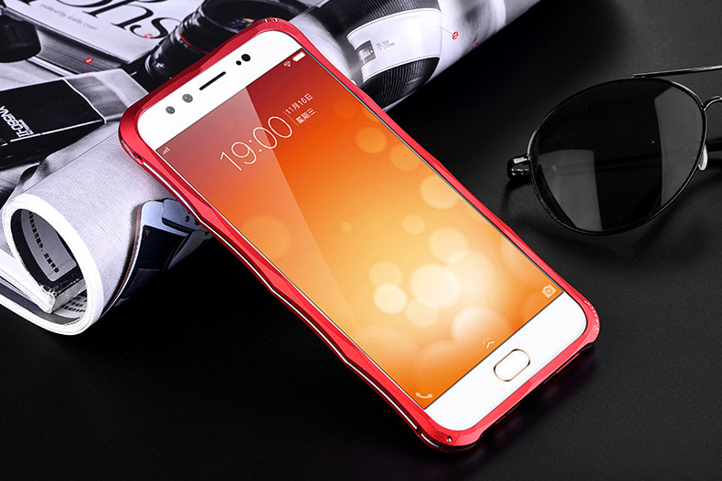 iMatch Slim Light Aluminum Metal Shockproof Bumper with Kickstand for vivo X9