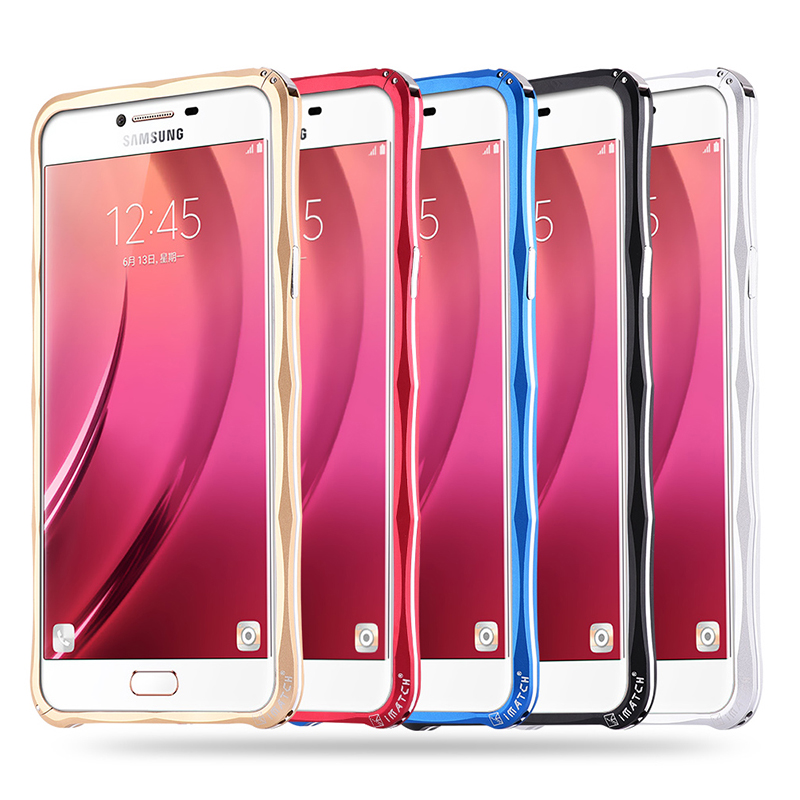 iMatch Slim Light Aluminum Metal Shockproof Bumper with Kickstand for Samsung Galaxy C7 C7000 & C5 C5000