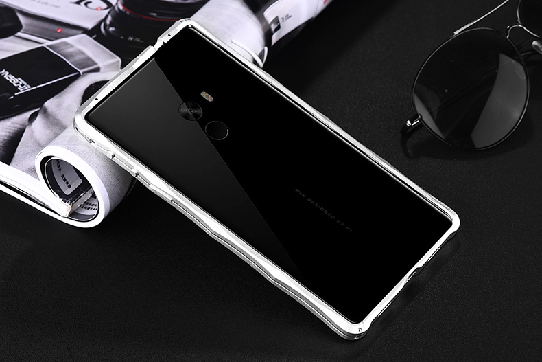 iMatch Slim Light Aluminum Metal Shockproof Bumper Case with Kickstand for Xiaomi Mi MIX