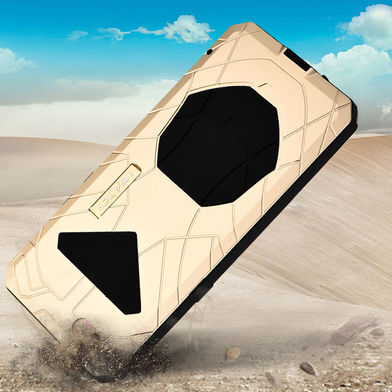 iMatch Water Resistant Shockproof Dust/Dirt/Snow-Proof Aluminum Glass Metal Military Heavy Duty Case Cover for OPPO R9s