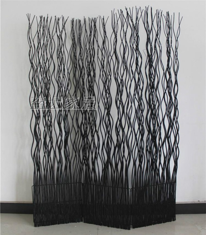 Natural willow branch decoration three-fold screen Living room dining room bedroom partition entrance background wall