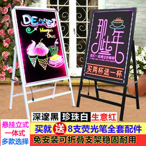 Display stand billboard Shop restaurant door handwritten luminous word signboard Vertical LED bracket electronic blackboard