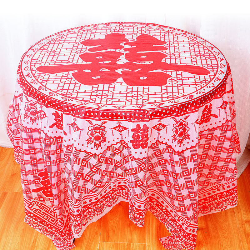 Wedding supplies Daquan plastic red thickened disposable tableware waterproof wedding tablecloth household square tablecloth