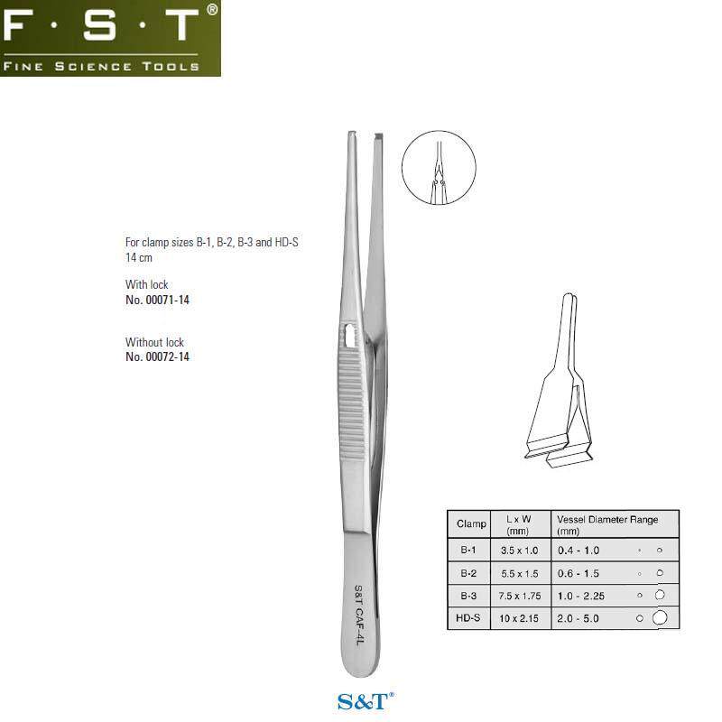 FST血管夹专用镊00071-14  S&amp;T血管夹夹持钳CAF-4L 止血夹专用镊