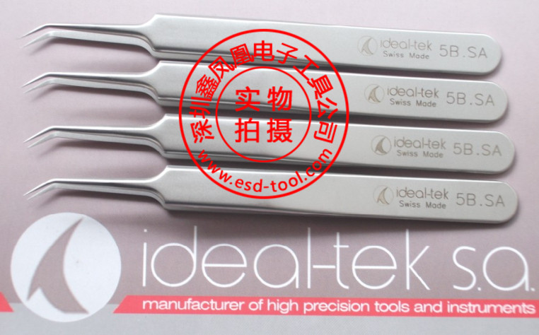 瑞士进口ideal-tek高精密镊子5B.SA弯尖头镊子不锈钢镊子细胞镊子