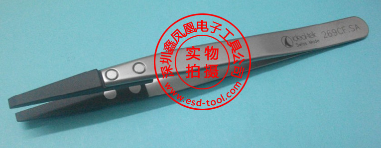 瑞士IDEAL-TEK高精密镊子 269CF.SA防静电平头镊子 碳纤维镊子