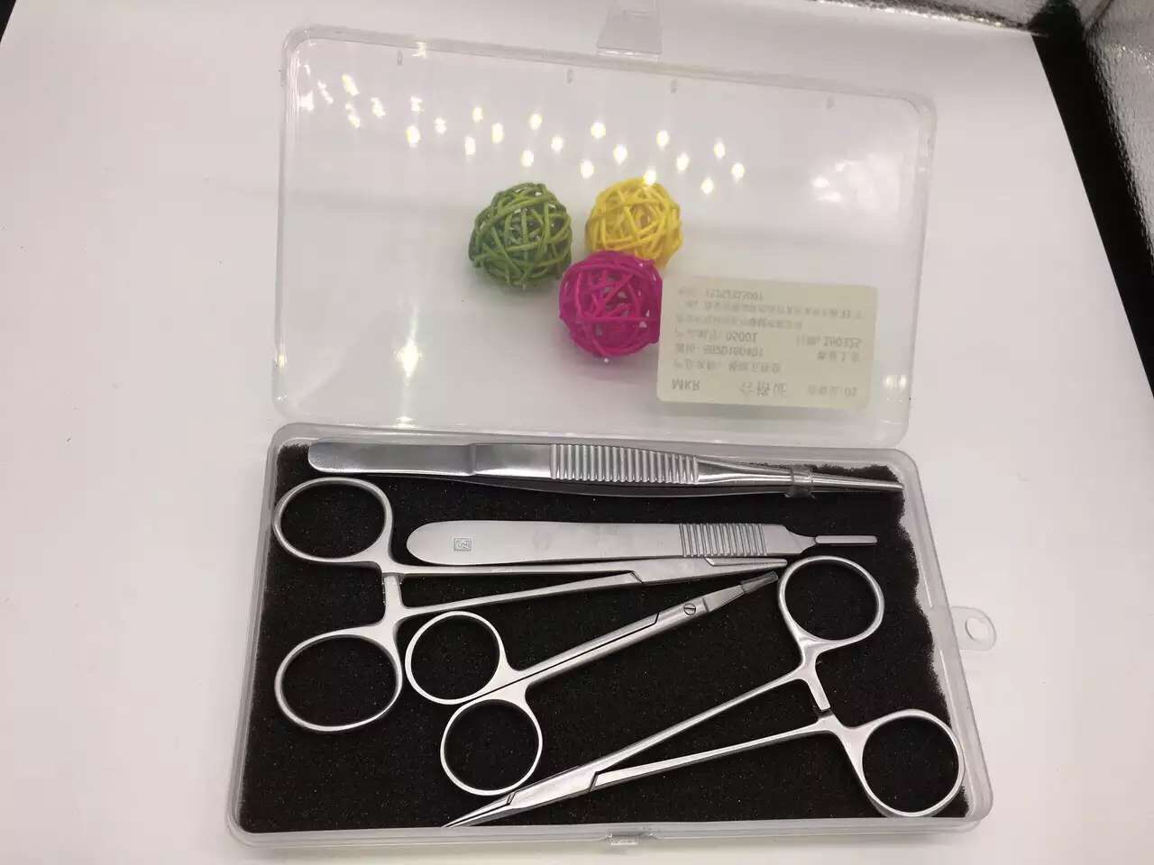 基础五件套【持针钳 止血钳 组织镊  剪刀 手术刀柄】练手工具