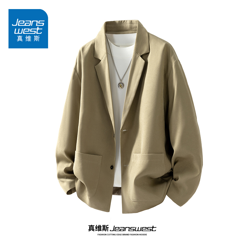 Jeanswest American Retro Casual Blazer for Men 2026 Spring and Autumn New Loose Versatile Suit Jacket