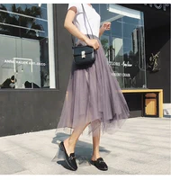 Нерегулярная темно -серая юбка длиной 83 см