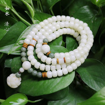 Original natural Bodhi root White Jade Bodhi root bracelet 108 beads bracelet National Style men and women Lotus necklace