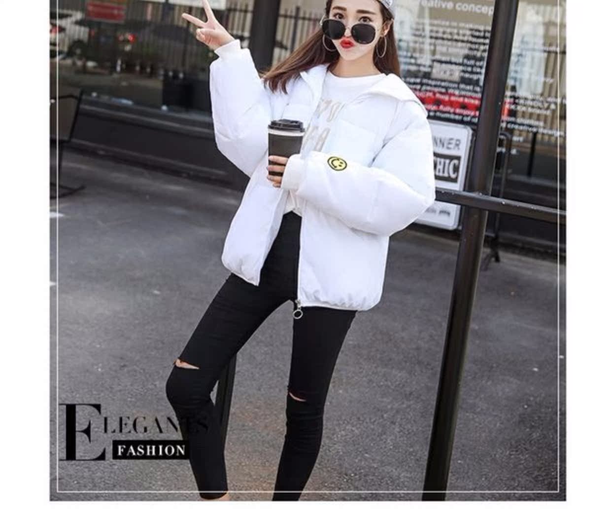 Áo khoác mùa đông nữ sinh viên Hàn Quốc lỏng bf Harajuku quần áo cotton dày hoang dã Quần áo bánh mì phụ nữ áo khoác ngắn mẫu áo phao dáng dài đẹp