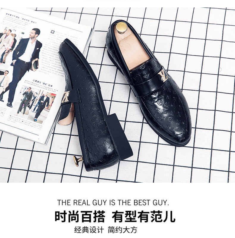 Giày lười nam da PU mũi tròn, đế cao 2,5 cm, kiểu công sở và thường ngày — 3329 Gót vuông (phiên bản tăng chiều cao), 3329 Ngôi sao năm cánh (Phiên bản nâng cao), 3329 ngôi sao năm cánh, 6971 màu đen chi tiết 7