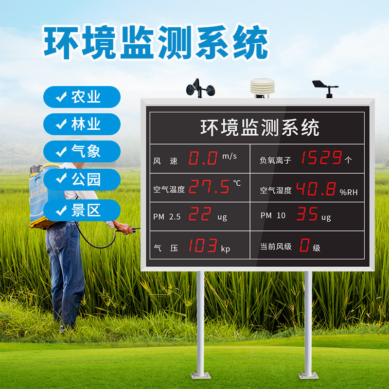Scenic environment electronic display kanban LED agricultural high-precision pm2 5 weather monitoring system data display