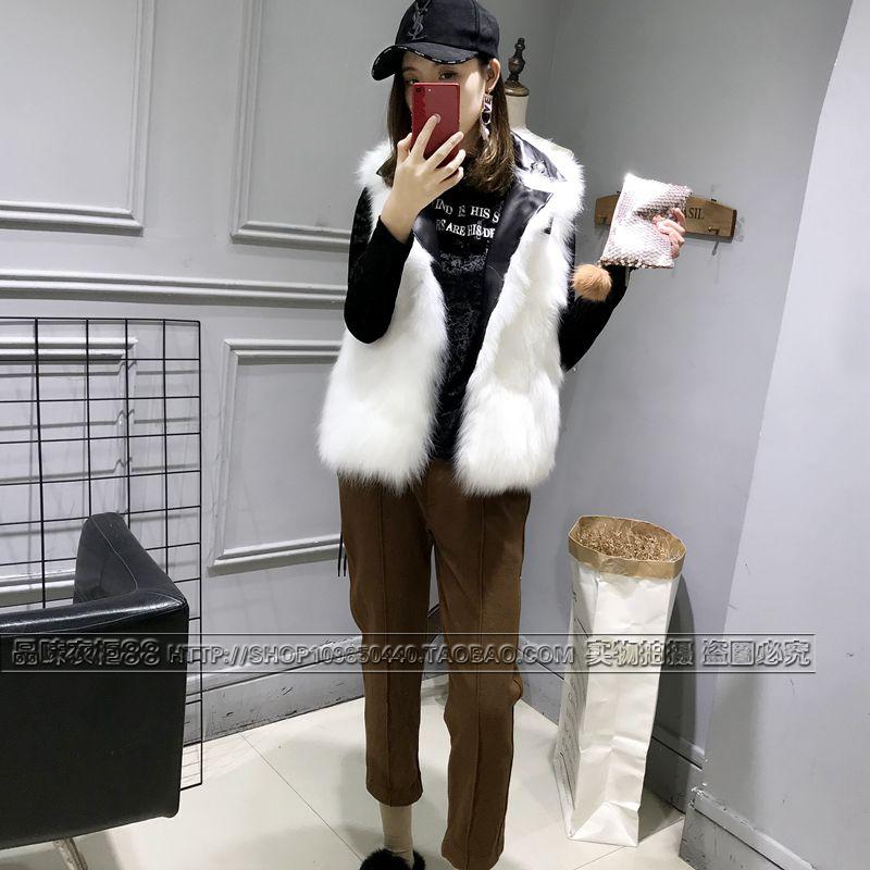 2018 mới giả con cáo lông lông da lông thú áo khoác nữ xe máy quần áo vest hai bộ thủy triều áo lông thỏ