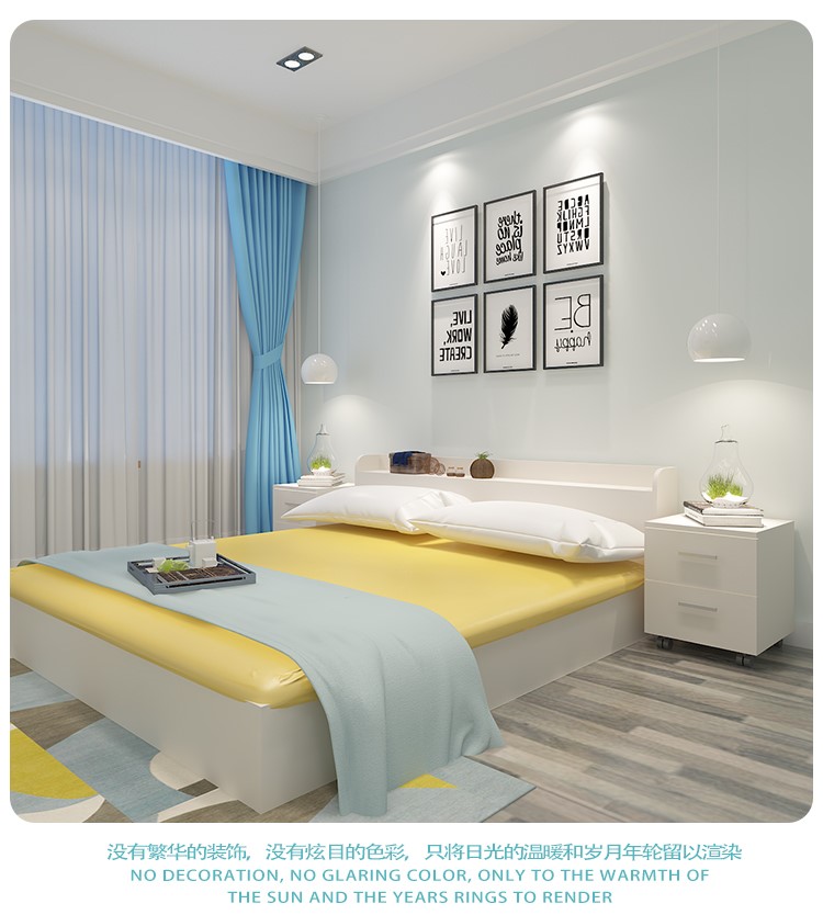 Giường ngủ nhỏ gọn hiện đại, trải chiếu 1,51,2 m giường 1,8 m giường đôi cao hộp lưu trữ giường lưu trữ giường - Giường giường gỗ mdf